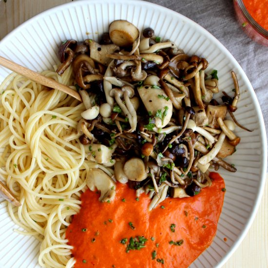 Mushroom Pepper Sauce Spaghetti