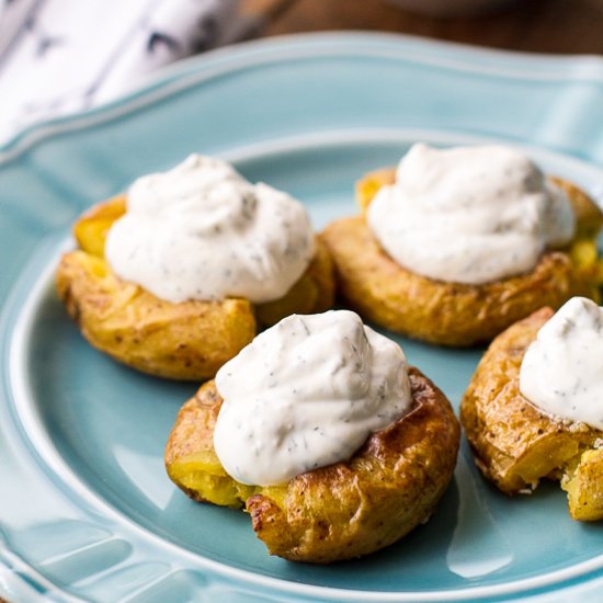 Smashed Potatoes w/ Dill Topping