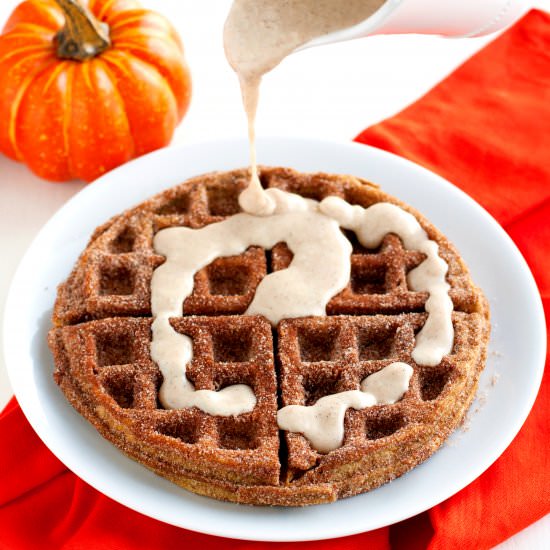 Pumpkin Churro Waffles & Glaze