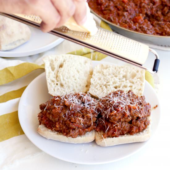 Beef Bolognese Sloppy Joes