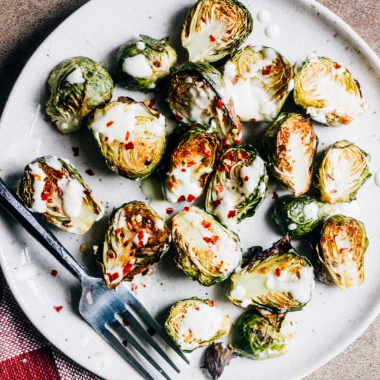 Roasted Brussels Sprouts with Sauce