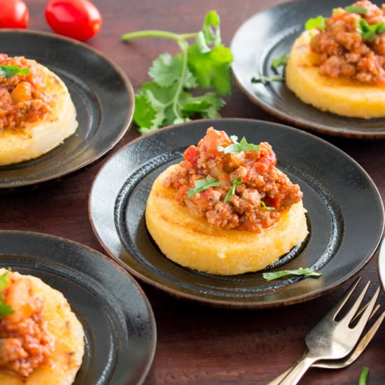 Dairy-Free Bolognese Polenta Bites