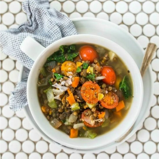 Vegan Lentil Soup (Slow Cooker)