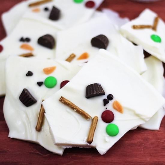 Fun and Easy Melted Snowman Bark