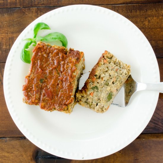 Spinach & Mushroom Lentil Loaf