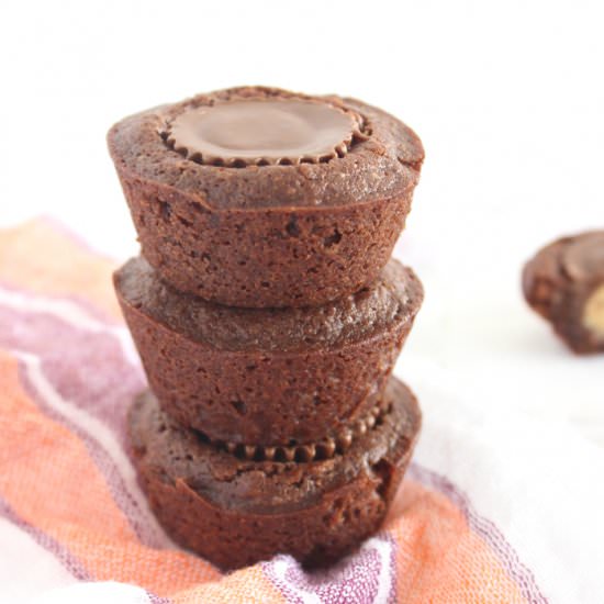 Mini Peanut Butter Cup Brownies