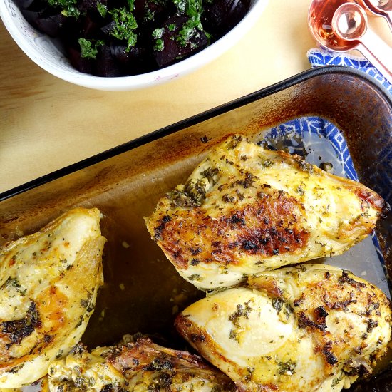 Lemon Garlic Roasted Chicken Breast