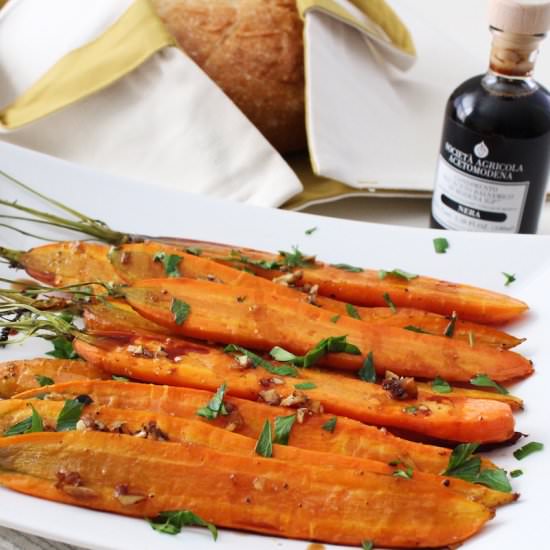 Carrots roasted in balsamic vinegar