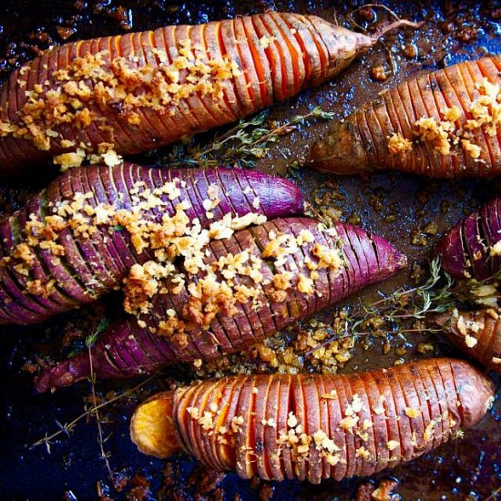 Hasselback sweet potatoes