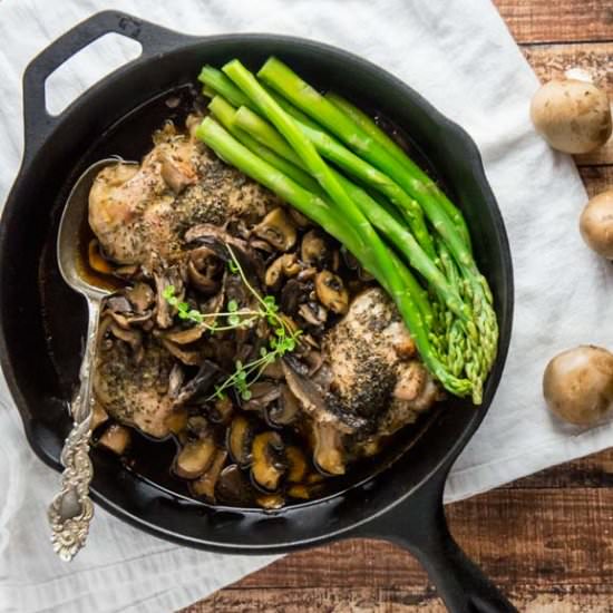 Mushroom au Jus over Roast Chicken