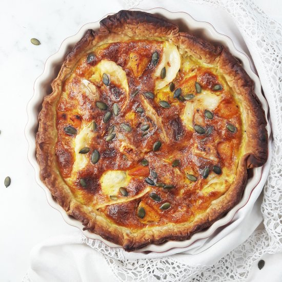 Pumpkin Goat Cheese Quiche