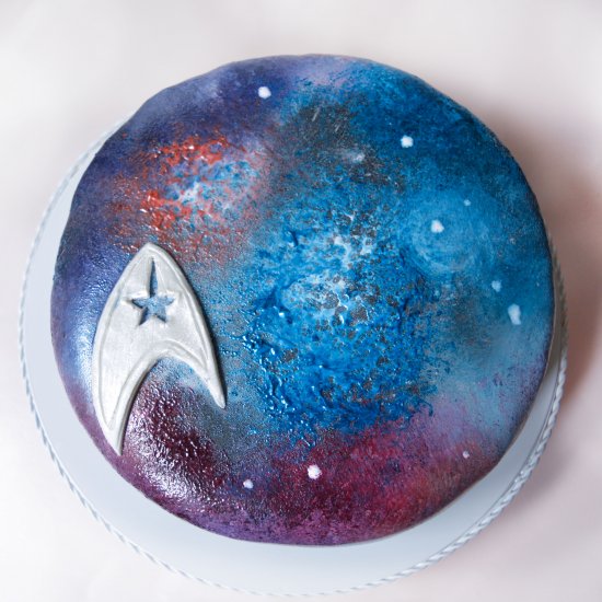 Dark Velvet Star Trek Galaxy Cake