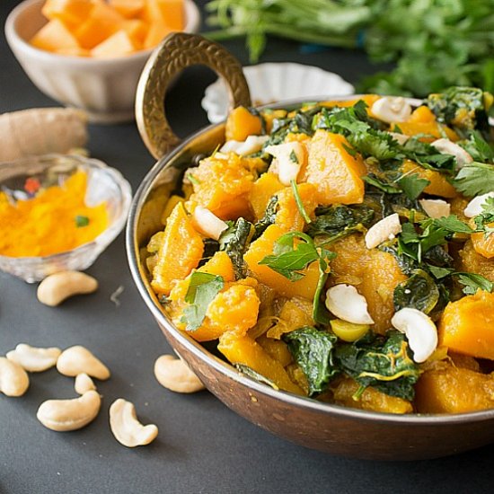 Pumpkin and Spinach Curry