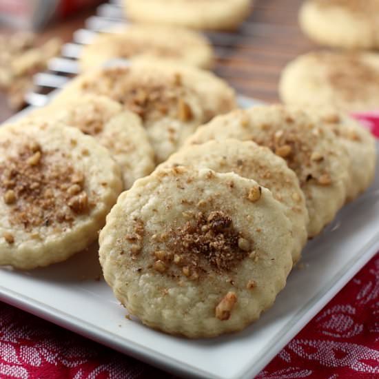 Cinnamon Walnut Shortbread Cookies