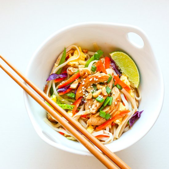 Lighter Chicken Pad Thai Bowl