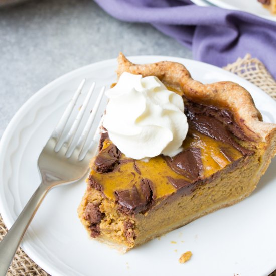 Swirled Chocolate Pumpkin Pie