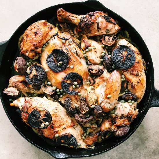 Lemon Chicken w/ Mushrooms + Capers