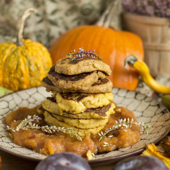 Pumpkin Millet Pancakes with Mousse