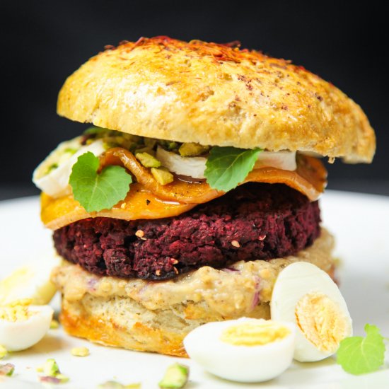 Delicious Beet Falafel Burger