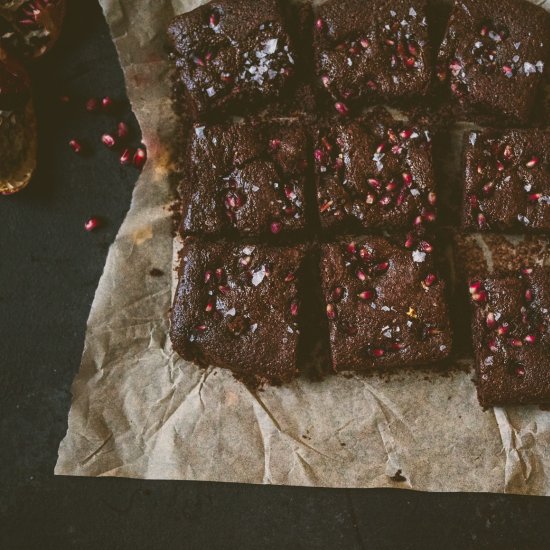 Pomegranate Caramel Brownies