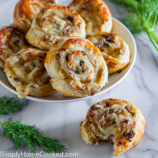 Cheesy Mushroom Pinwheels