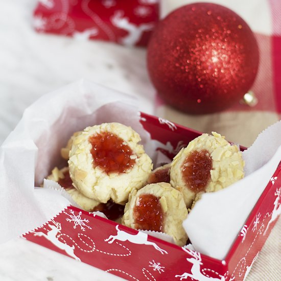 Berry Almond Thumbprint Cookies