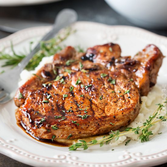 Maple Balsamic Glazed Pork Chops