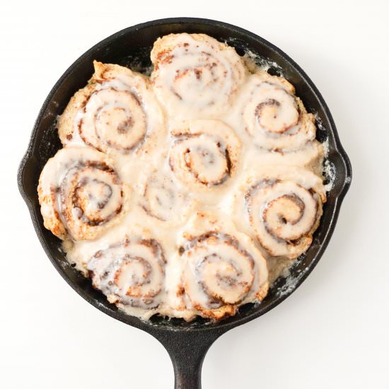 Skillet Biscuit Cinnamon Rolls