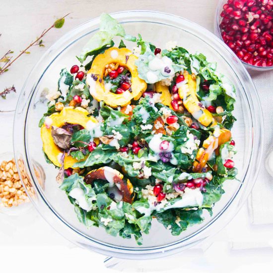 Delicata Squash + Kale Salad