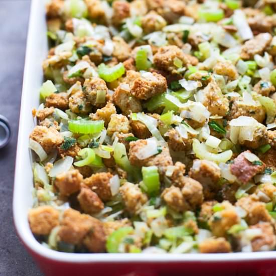 Simple Leek and Sage Stuffing