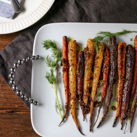 Maple Mustard Roasted Carrots