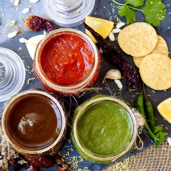 Chutneys for Indian Chaat Snacks