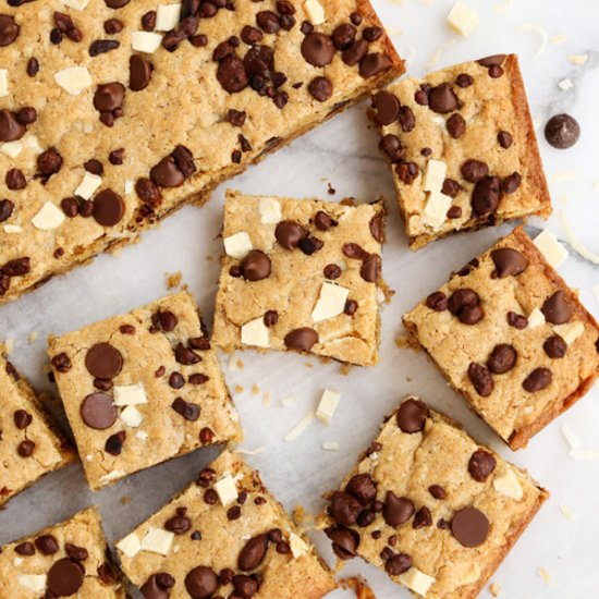 Triple Chocolate Coconut Blondies