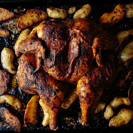 Sheetpan Roast Chicken & ‘tatoes