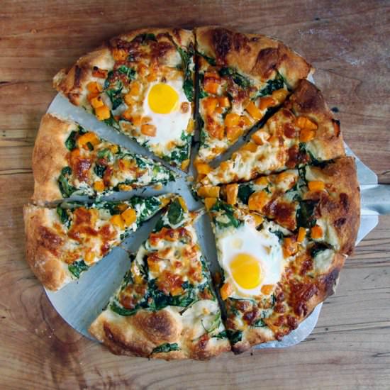 Butternut Squash and Spinach Pizza