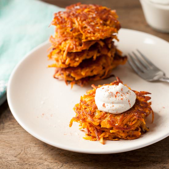 Smoky Sweet Potato Latkes