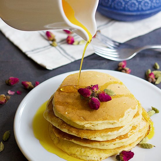 Rosewater Cardamom Pancakes