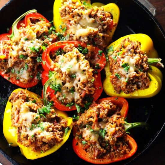 Beef & Quinoa Stuffed Peppers