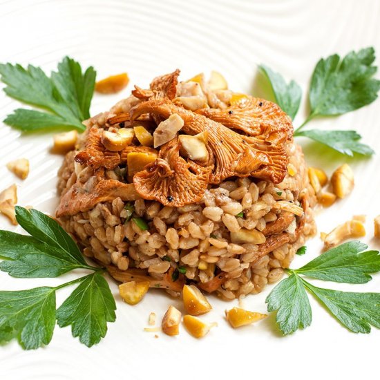 Farro, Mushroom, and Chestnut Salad