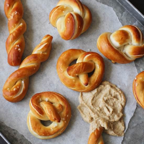 Soft Pretzels with Boozy Cheese Dip