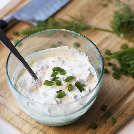 Sour Cream and Dill Dip with Wedges