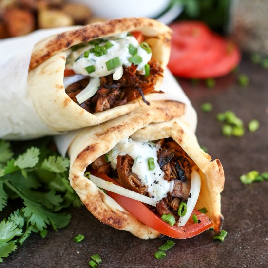 Vegan Gyros with Tzatziki