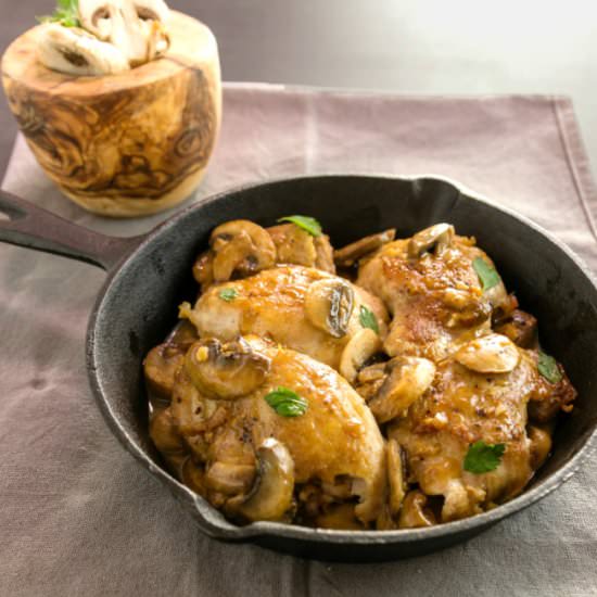 Chicken Garlic Mushroom Saute