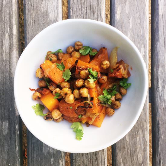 Winter squash + Fried Chickpeas