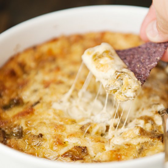 Hot Cheesy Green Chile Dip