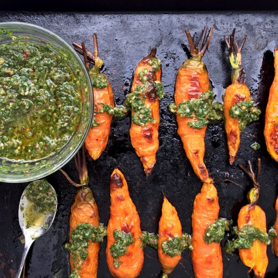 Roasted Chimichurri Carrots