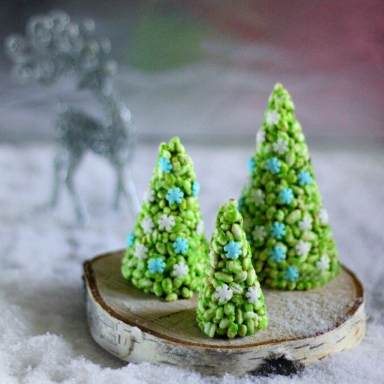 Rice Krispie Cone Christmas Trees