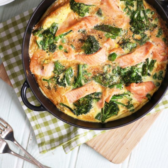 Smoked Salmon & Broccoli Fritatta