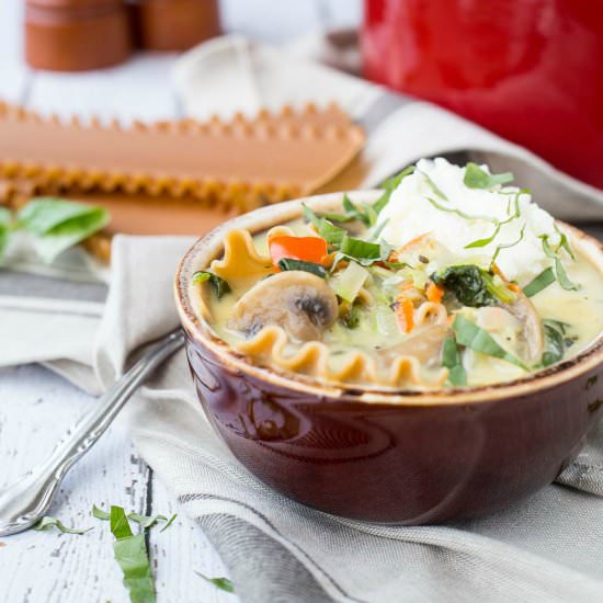 Vegetarian Lasagna Soup