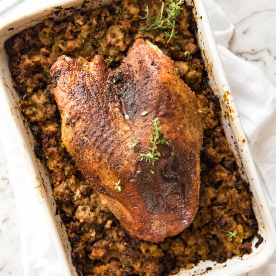 CAJUN BAKED TURKEY BREAST AND DRESS